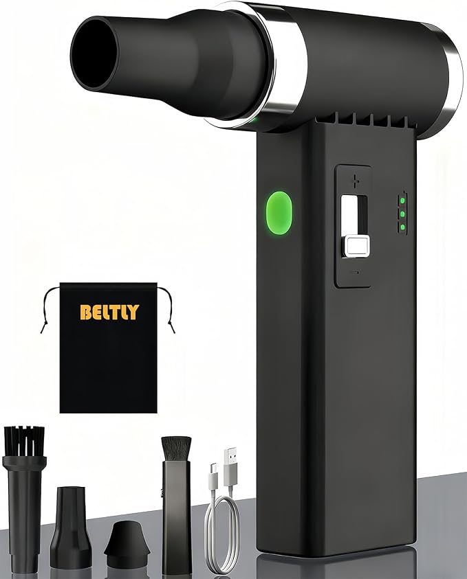 Compressed Air Duster – 110, 000 RPM Super Power Cordless FT03 Electric Blower by BELTLYAirDusterCarVacuum