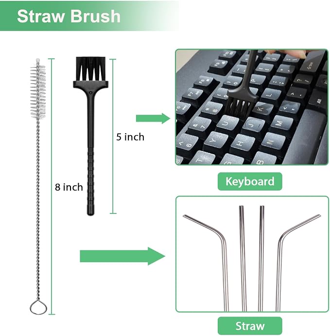 Crevice Cleaning Brush, Hard Bristle Grout Scrub Brushes Tool, Straw Cleaner - Image 5