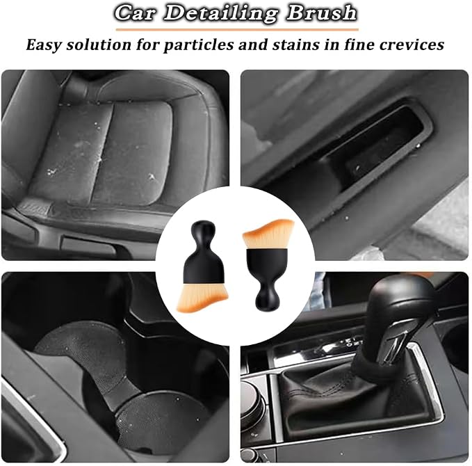 2 Pcs Car Detailing Brush, Car Wash Brush, Car Interior Cleaning Brush Ideal - Image 6