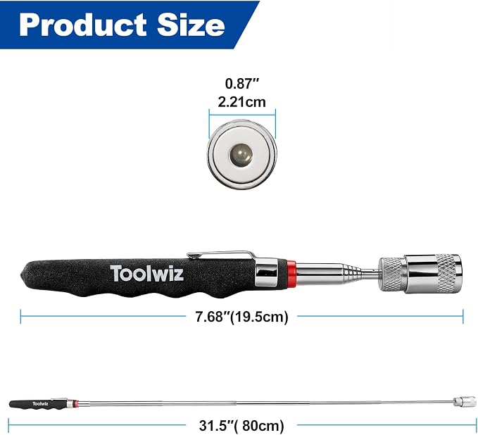 Toolwiz 15" Rolling Magnetic Sweeper 10lbs, - Image 7