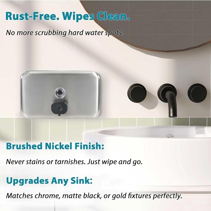 Commercial Soap Dispenser Wall Mount – Antirust Stainless Steel Soap Dispenser - Image 4