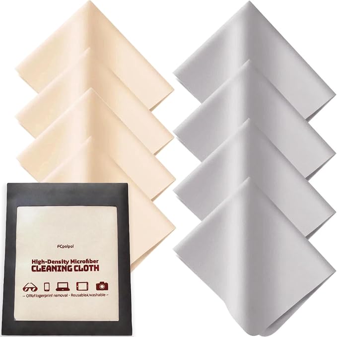 Glasses Cleaning Cloth, 30% Thicker 260g High-Density Microfiber Cleaning Cloth by FCpoipoi