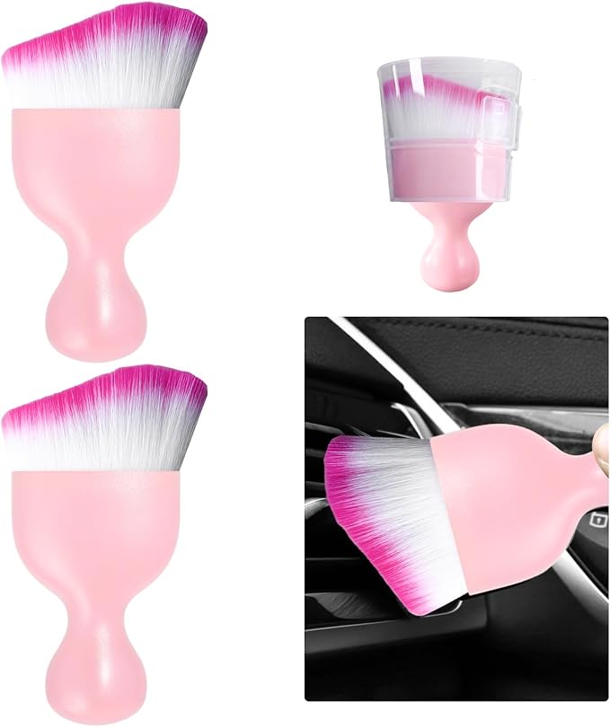 Ziciner 2 PCS Car Detailing Brush, Curved Soft Bristles Auto Removal Dust by Ziciner