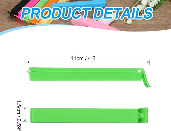 PATIKIL Sealing Clips 4.3 Inch, 10 Pack Reusable Plastic Bag Clip Clamp Sealer - Image 2