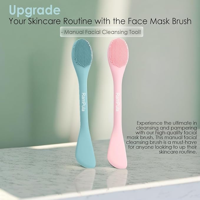 Facial Cleansing Brush, 2 in 1 Silicone Face Mask Brush & Face Scrubber - Image 8