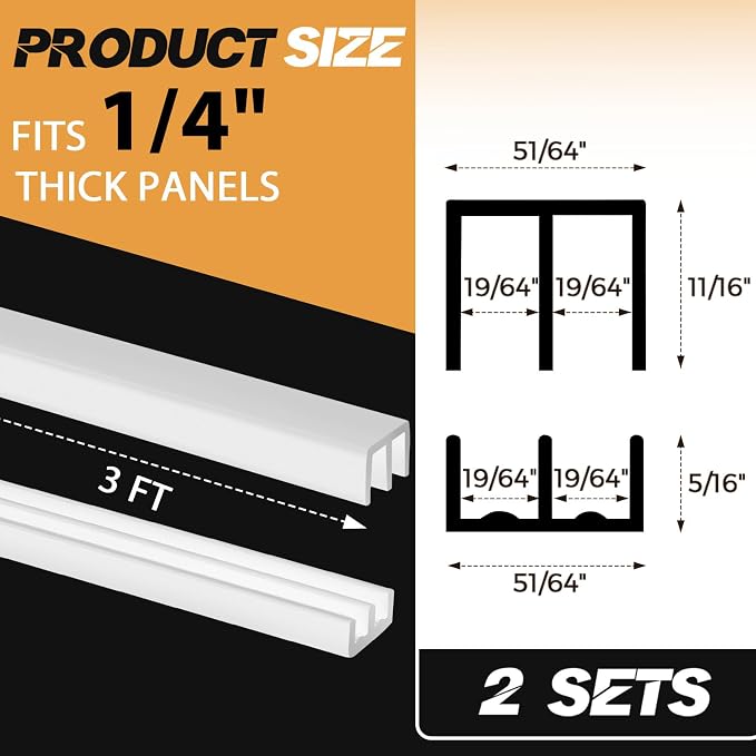 Landical 2 Sets Plastic Sliding Door Track Set - Image 2