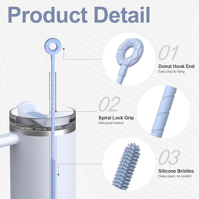YOTIME Silicone Straw Cleaner Brush - Image 3