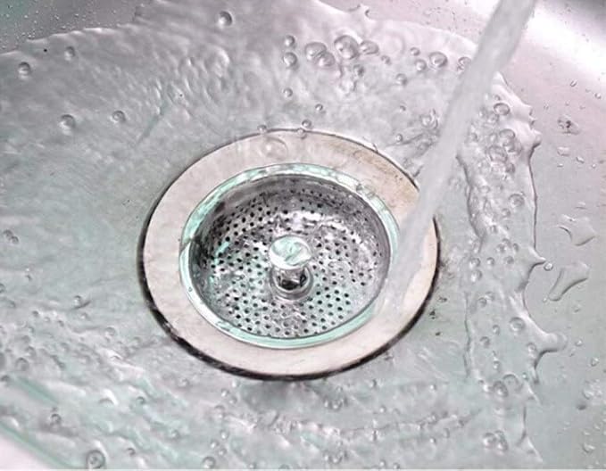 Pack of 2 Kitchen Sink Drain Strainer Basket and Stopper - Image 6