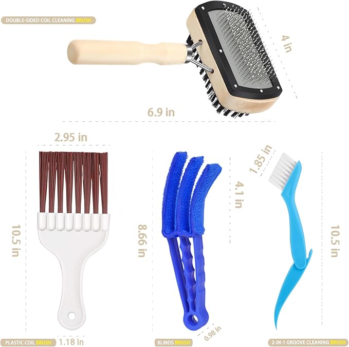 4 Piece AC Cleaning Tool Kit, Includes 1 Dual-Sided Condenser Evaporator Coil - Image 7