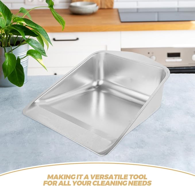 Stainless Steel Handheld Dust Pan Heavy Duty Metal Dustpan Multi Functional - Image 6