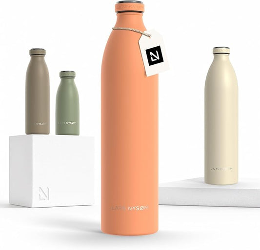 LARS NYSØM Stainless Steel Insulated XL Water Bottle 12oz 17oz 25oz 34oz 51oz | by LN