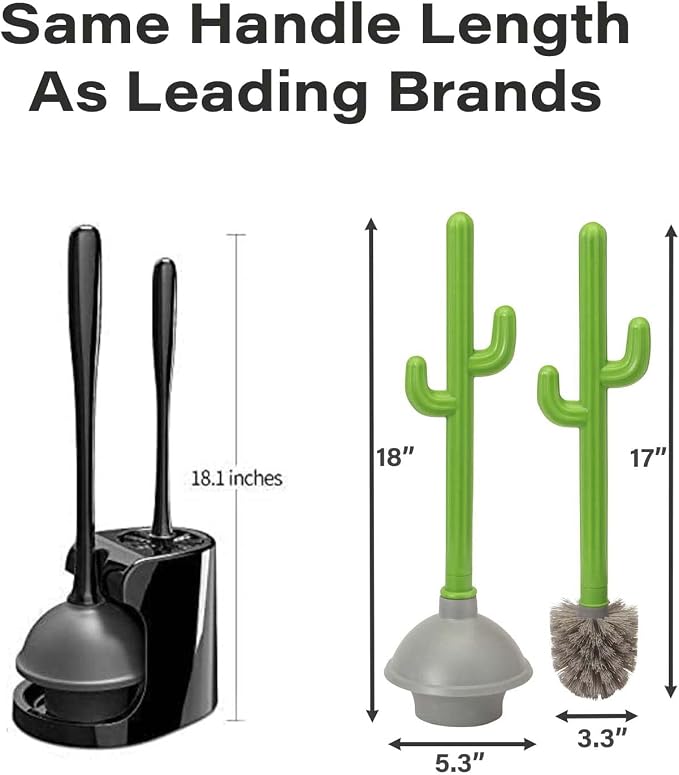 Cactus Toilet Plunger and Brush Set - Image 3