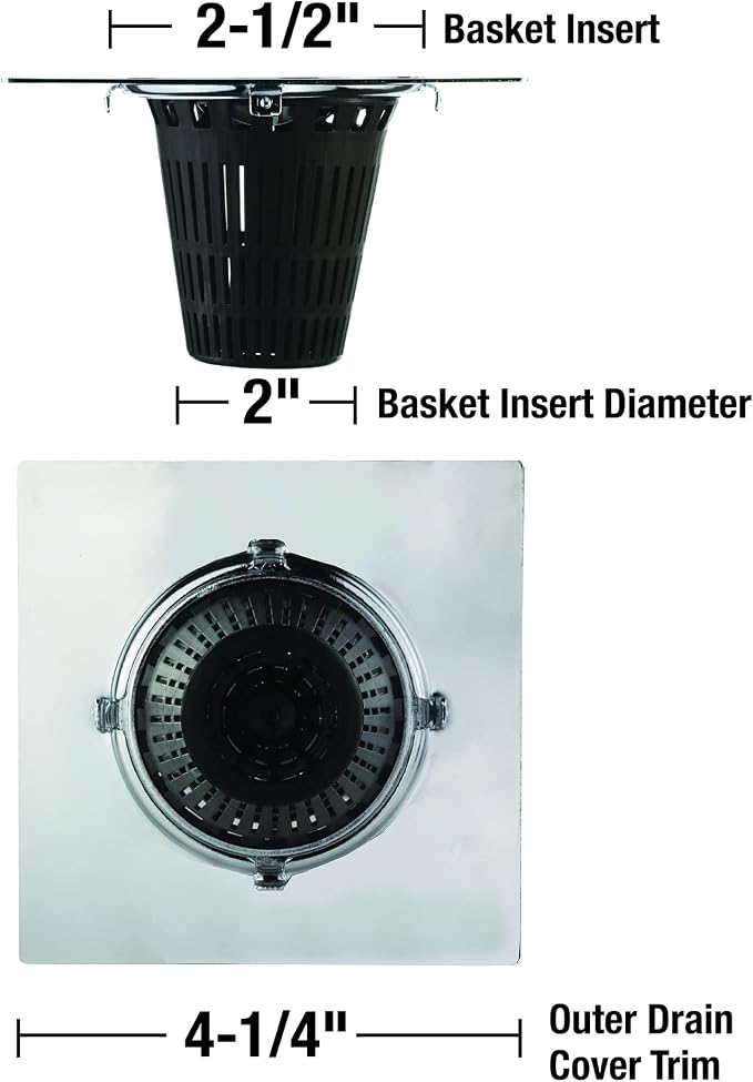 Danco Square Shower Drain Hair Catcher - Image 3