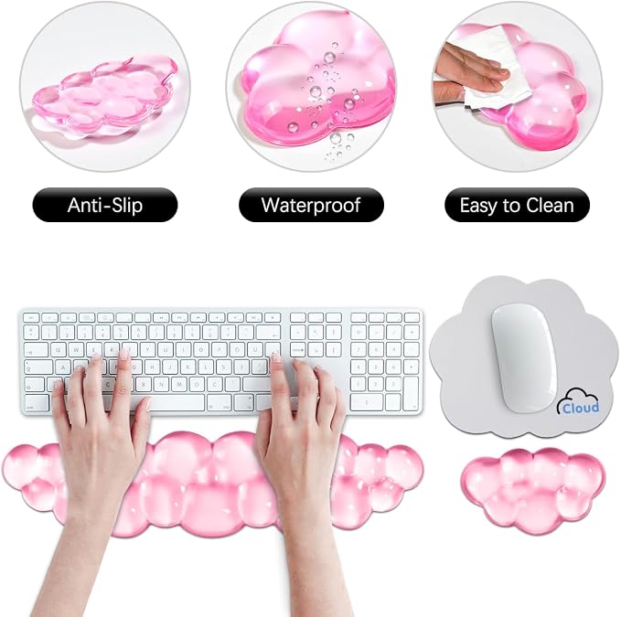 JIKIOU Clear Gel Wrist Rest for Keyboard and Mouse, Cool Silicone Mouse Wrist - Image 7