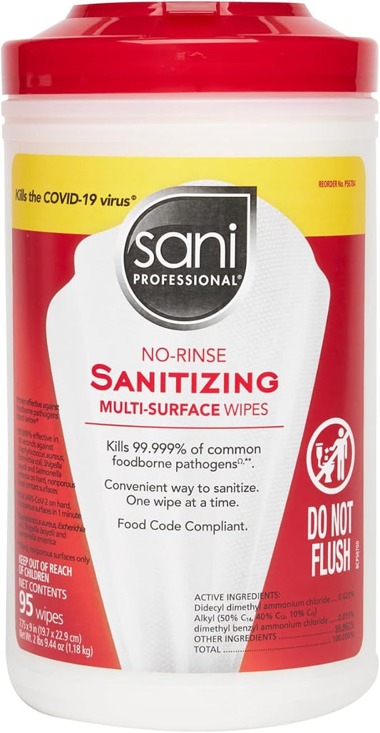 PDI Sani-Professional No-Rinse Sanitizing Wipes, Restaurant Tables, 95 Large - Image 2