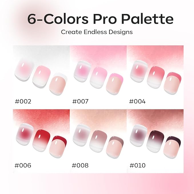 modelones Pat Paint Gel Nail Polish, 6 Colors Soak Off UV Patting Gel Polish - Image 3