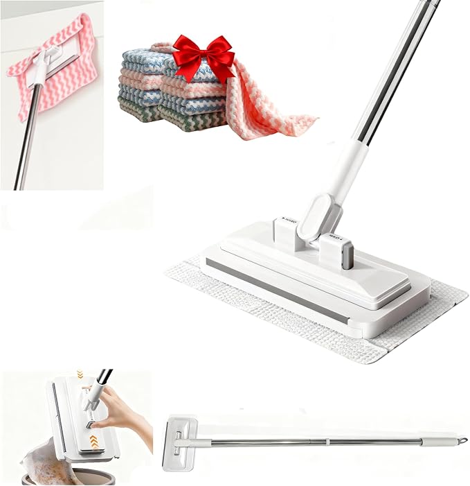 Snap Grip Mini Mop No-Touch Automatic Gripping Mopa Desechable para Polvo Mini by KZKR