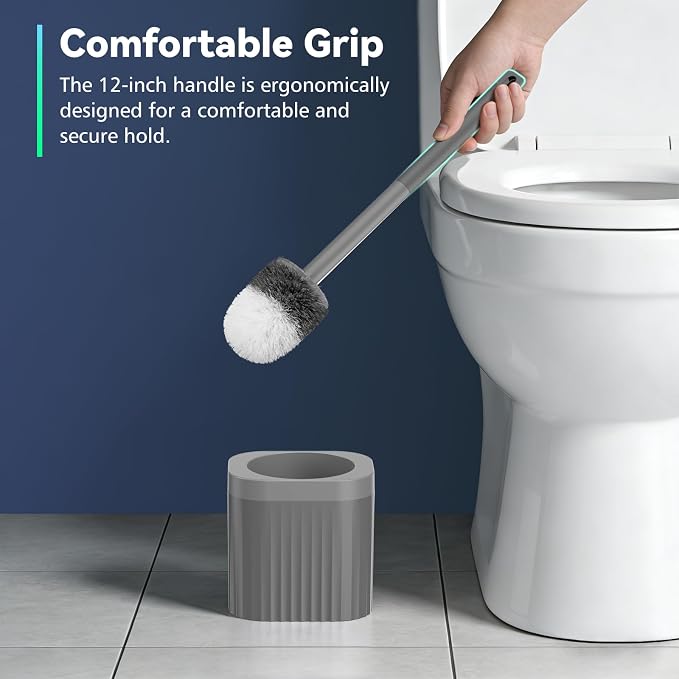 Toilet Brush, Compact Toilet Brush and Holder Set - Image 4