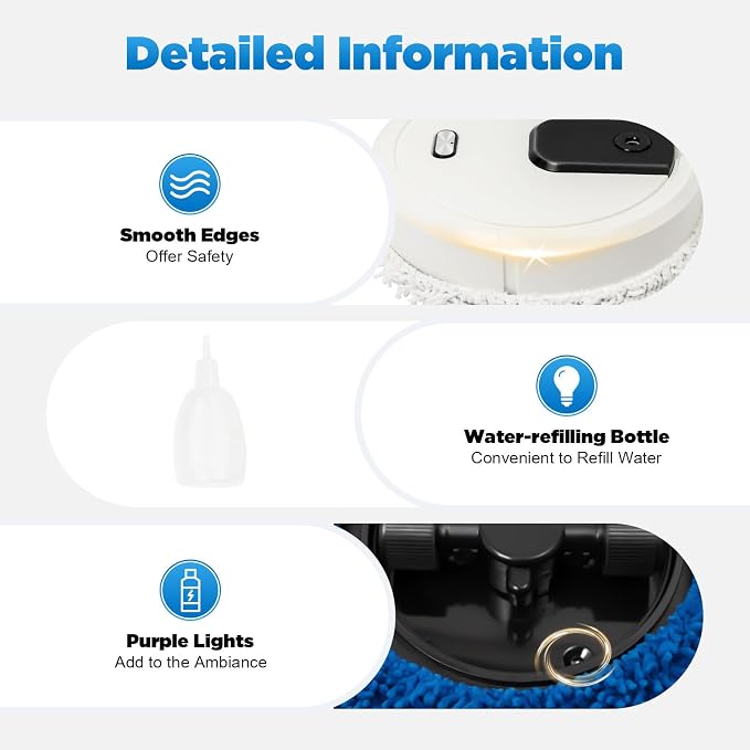 Smart Dust Auto Sweeper, Wet and Dry Mopping Sweeping Robot Auto Cleaner Floor - Image 7