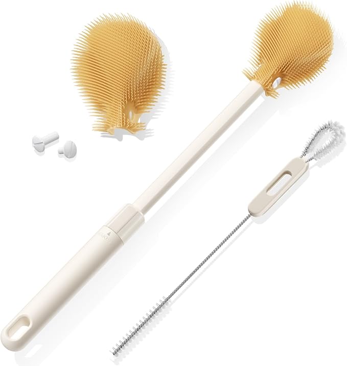 Extendable Bottle Brush with Straw Cleaner Brush, 10.8 to 14 Inches Adjustable by Unknown
