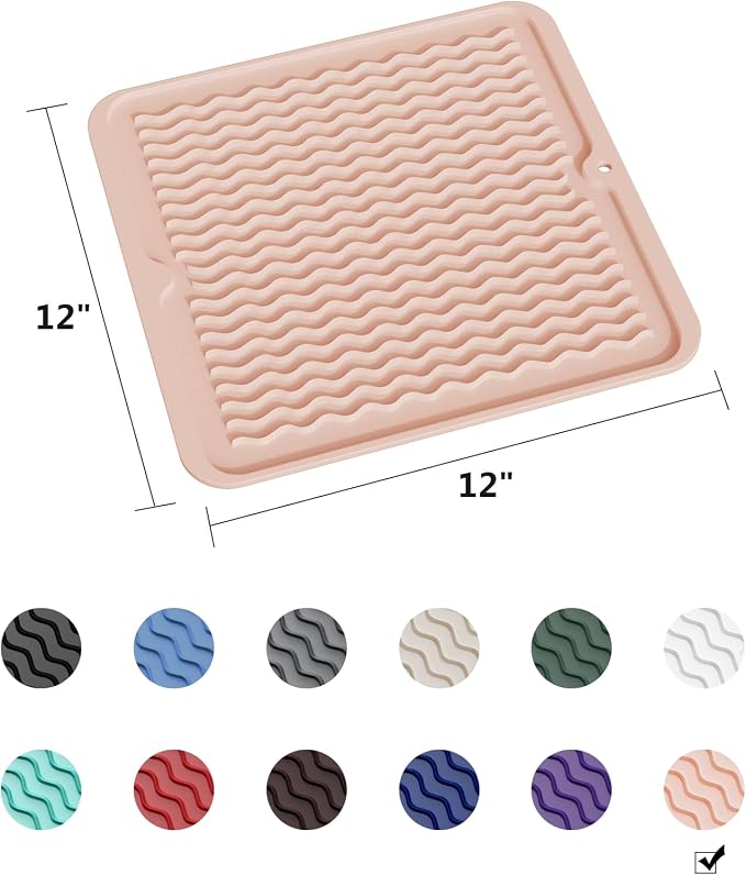 ZLR Silicone Dish Drying Mat for Kitchen Counter, Eco-Friendly Fast Dry Dish Mat - Image 6
