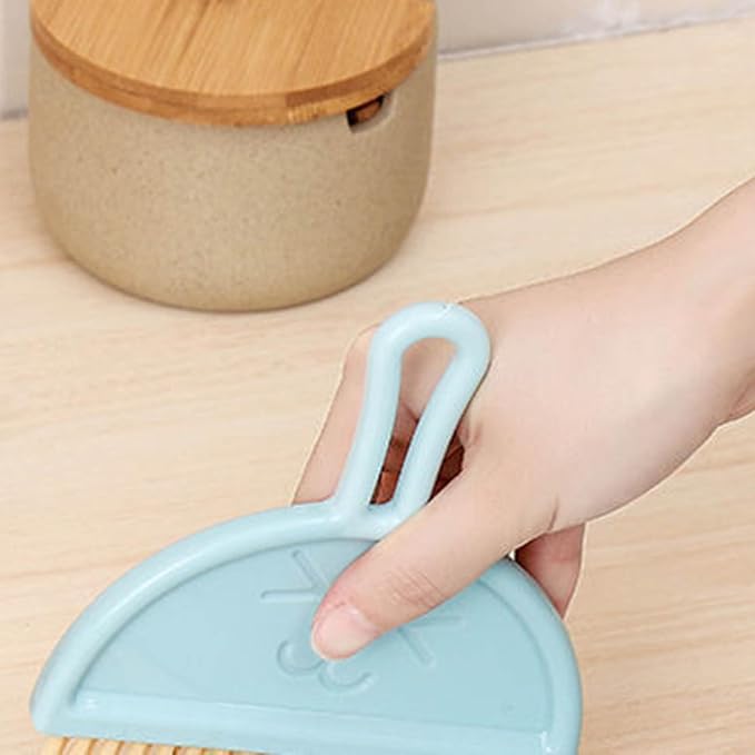 Broom with Dustpan Combo Set, Mini Lightweight Compact Dust Pan and Brush Set - Image 3