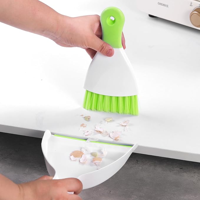 NACENA Mini Dustpan and Brush Set 2 Pack, Small Broom and Dustpan Set Dust Pan - Image 3