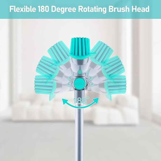 180°Rotating Rubber Broom with Squeegee - Image 3