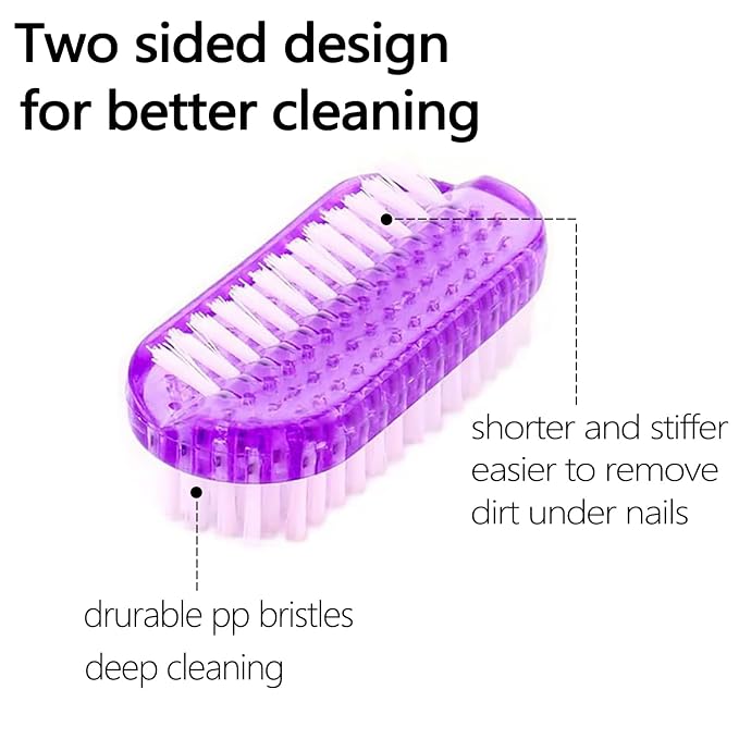 Nail Brush Two Sided Hand Fingernail Scrub Brushes Soft Stiff Bristles Scrubber - Image 2