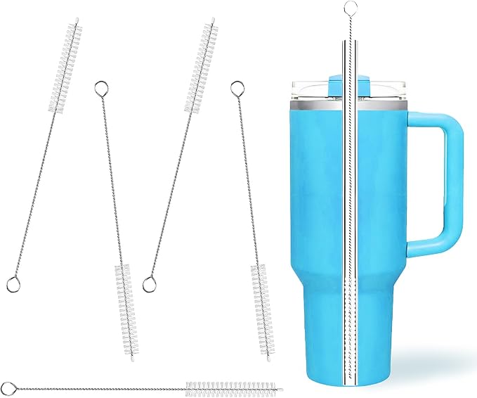 Cleaning Brushes for Reusable Drinking Straws, Long Wire Handle, Bottle and by Unknown