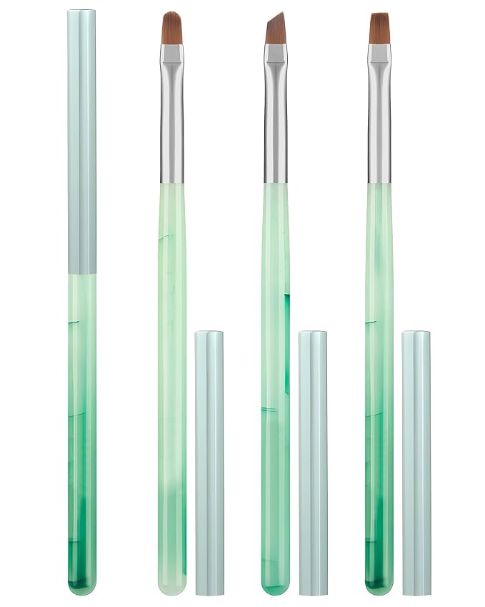 3PCS Nail Polish Clean Up Brush, Round&flat&Angled Acetone Resistant Nail Brush by AMilHiTon