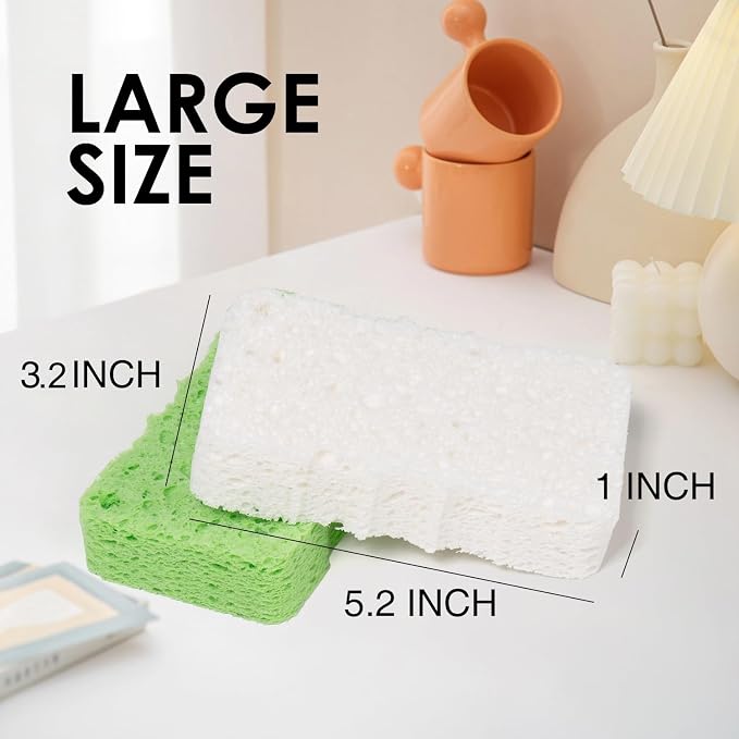 100% Natural Compressed Cellulose Bath Shower Loofah Travel Pack Foam Sponge - Image 5