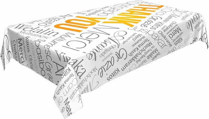 Thank You Tablecloths for Rectangle Tables Thank You Word Cloud in Different - Image 2