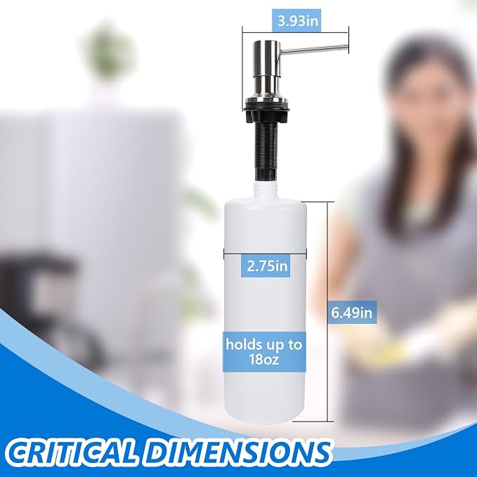 Soap Dispenser for Kitchen Sink Built in Sink Soap Dispenser, Countertop Soap - Image 6