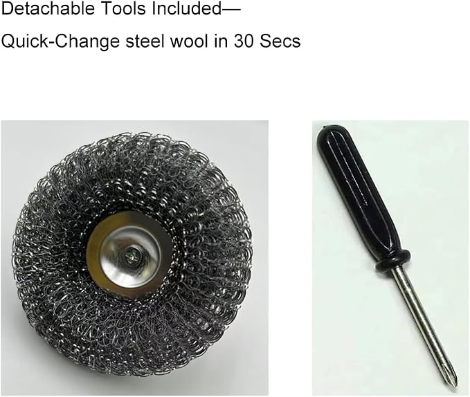 Steel Wool Scrubber, Oven Cleaner Brush, Stainless Steel Scrubber and Crevice - Image 4