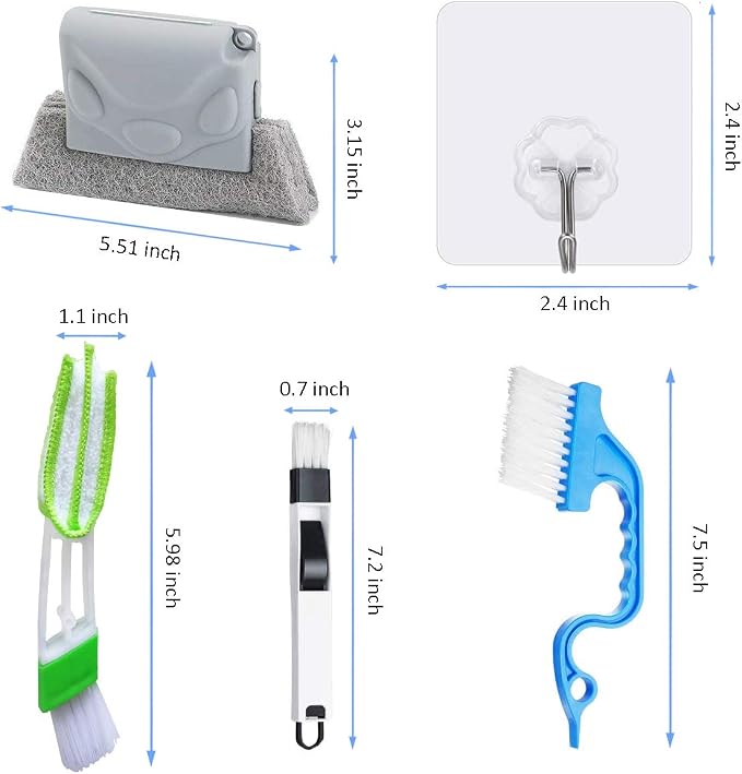 Magic Window Cleaning Brush, Window Groove Cleaning Brush Set，Hand-held Groove - Image 2