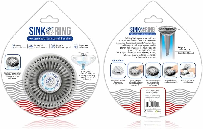 Bathroom Sink Hair Catcher for Pop-Up Drain – SinkRing 1.57" Precision Strainer - Image 6