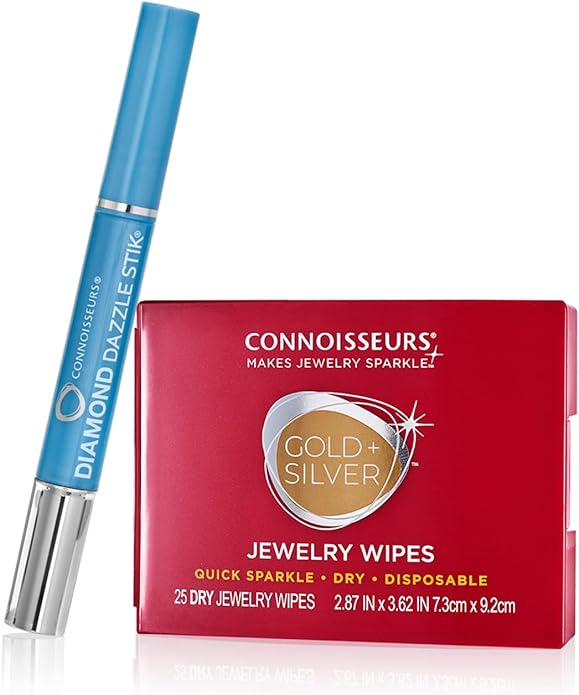 CONNOISSEURS Premium Edition Compact Jewelry Wipes No Rinse Gold and Silver by CONNOISSEURS