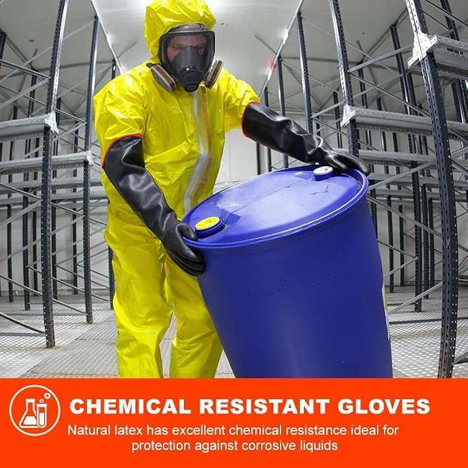 Heavy Latex Chemical Resistant Gloves - Image 5