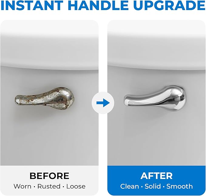 Qualihome Universal Toilet Tank Flush Lever, Chrome Finish Handle - Image 5