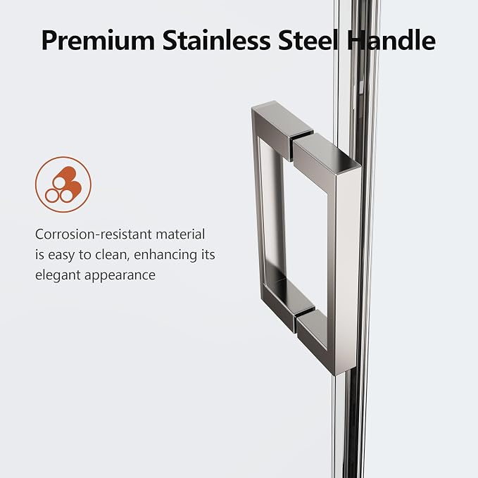 56-60" W x 74" H Frameless Shower Doors, Bathroom Single Sliding Shower Glass - Image 3