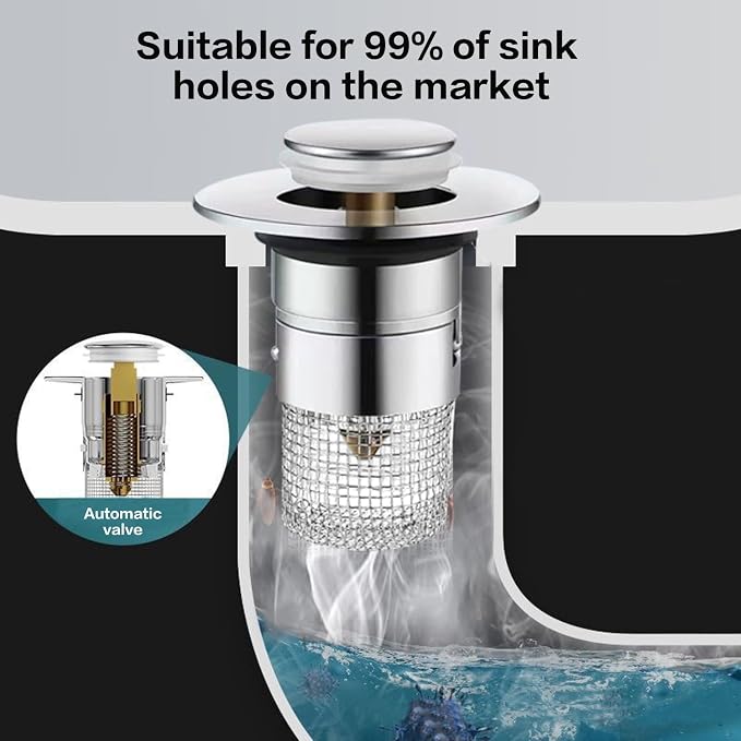 Bathroom Sink Drain Strainer, Pop Up Sink Drain Strainer - Image 6