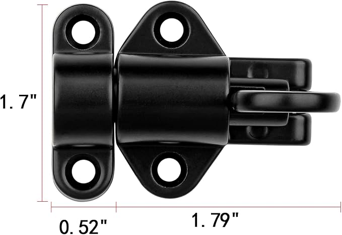 6 Packs Self-Closing Latches，Black Spring Door Lock，Resilient Bolt Latch - Image 2