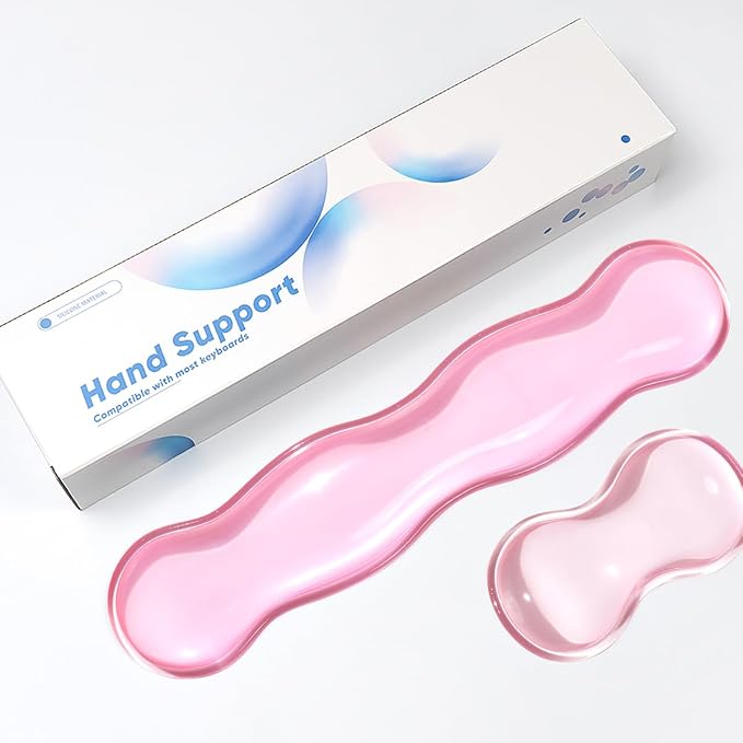 Ergonomic Silicone Gel Keyboard and Mouse Wrist Rest Set – Clear Wrist Rest by Sumgsn