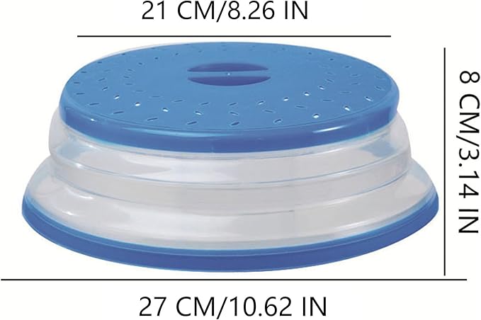 Collapsible Microwave Splatter Cover, 10.5 Inch, Dishwasher-safe, Microwave Plate Cover With Steam Vent，BPA-Free Silicone & Plastic (Blackish green)