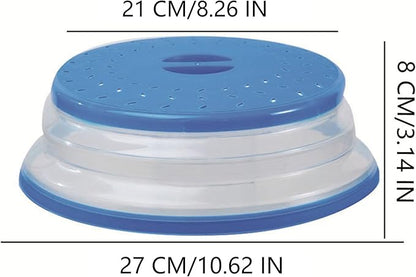 Collapsible Microwave Splatter Cover, 10.5 Inch, Dishwasher-safe, Microwave Plate Cover With Steam Vent，BPA-Free Silicone & Plastic (Blackish green)