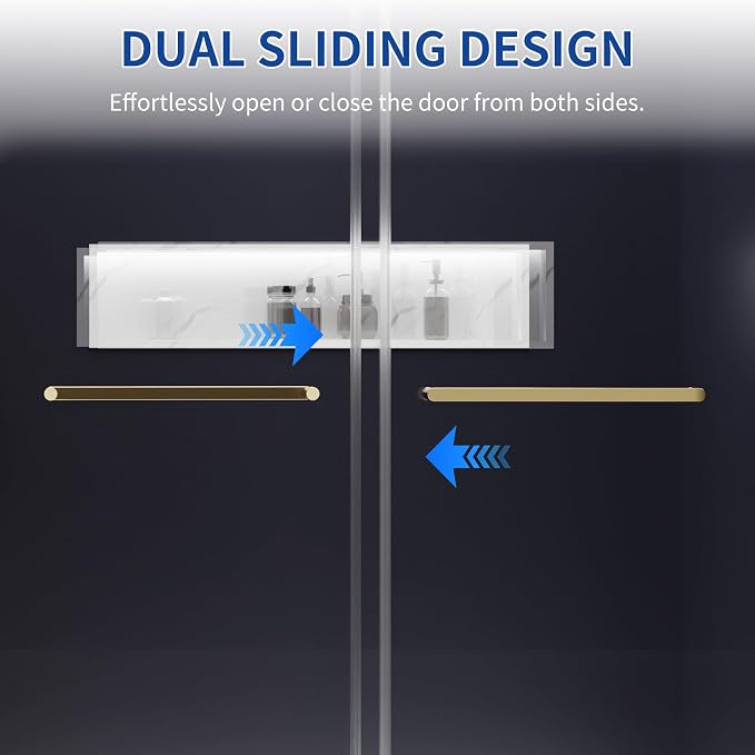 56-60 in. W x 76 in. H Double Sliding Frameless Shower Door, 5/16" Tempered - Image 4