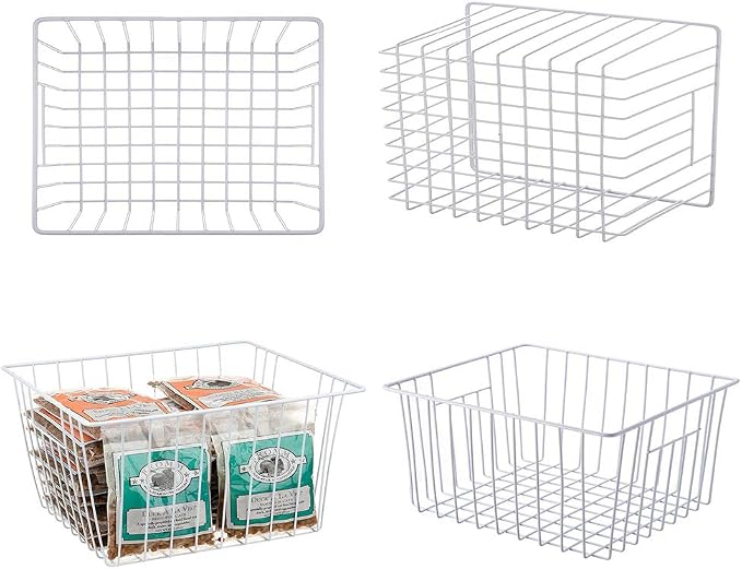 Freezer Baskets Storage Organizer, Refrigerator Metal Wire Basket bins - Image 3