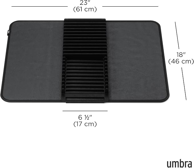 Umbra Udry Dish Rack and Microfiber Drying Mat – Space-Saving Design Folds Up - Image 3