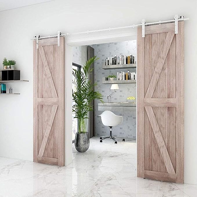 TSMST 6FT Sliding Barn Door Hardware Kit, Stainless Steel Heavy Duty Sturdy - Image 2